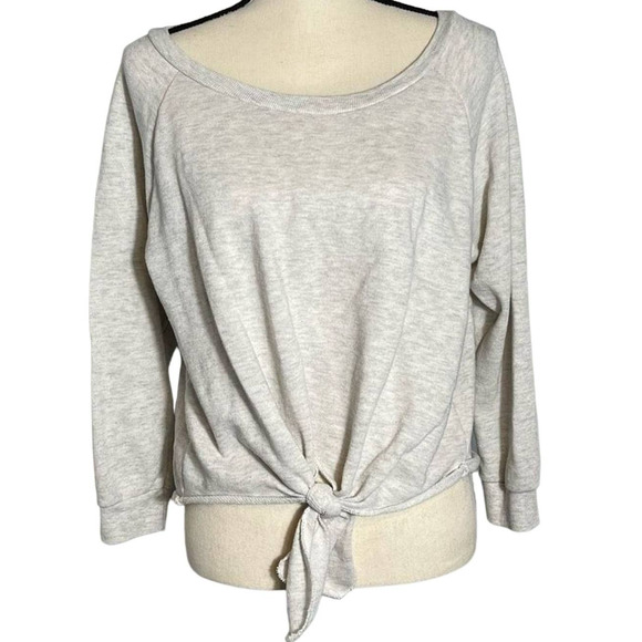 Ocean Drive Tops - Ocean Drive women's gray tie waist sweatshirt size medium